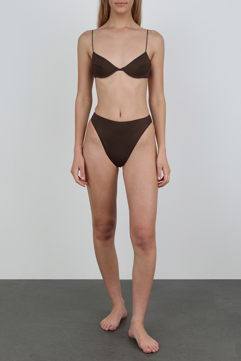 תחתון בגד ים וינטג' בחום שוקולד